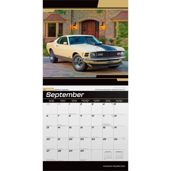 American Muscle Cars OFFICIAL | 2026 12 x 24 Inch (Hanging) Monthly Square Wall Calendar | Foil Stamped Cover {4}