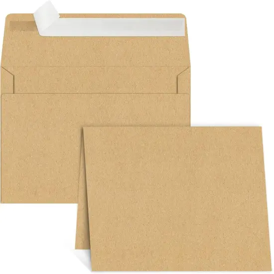 Brown Invitation Cardstock - 5x7 Blank Cards and Envelopes, 25 Pack, Custom Print, All Occasions DIY {1}