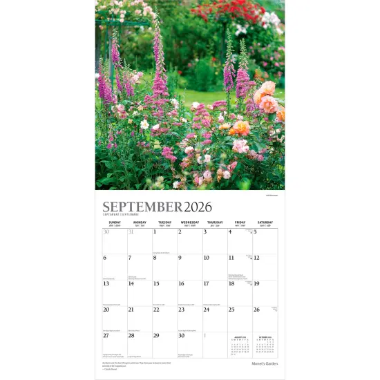 Monet's Garden | 2026 12 x 24 Inch (Hanging) Monthly Square Wall Calendar | Foil Stamped Cover {4}