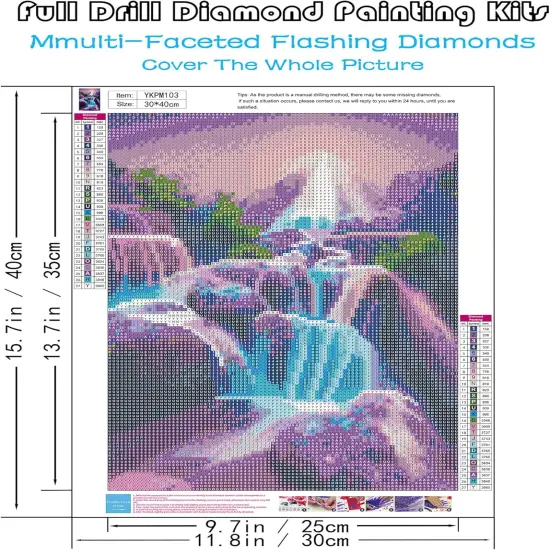 5D Moonlight Waterfall Diamond Painting Kits for Adults {3}