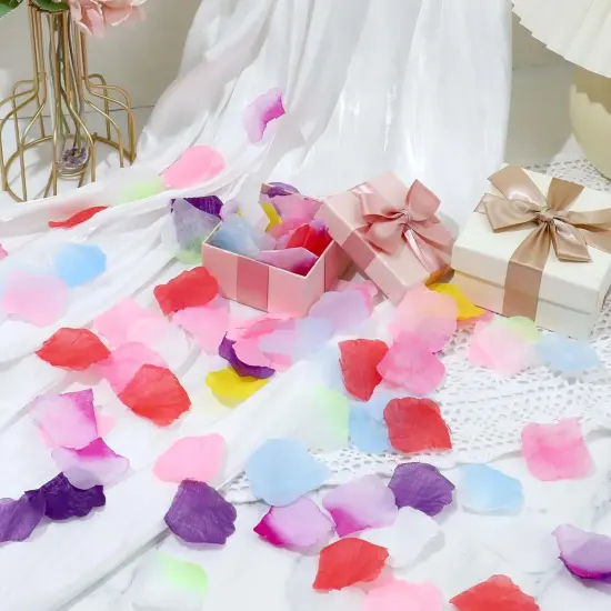 1000 pcs Artificial Rose Petals Fake Petal Flower Decoration for Wedding Party Silk Flower Rose Petals Multicolor Flower Petals {4}