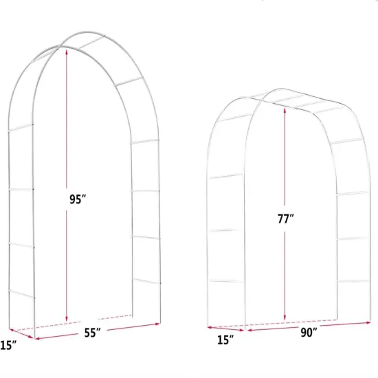 8ft Adjustable Metal Garden Arch Arbor Trellis {5}