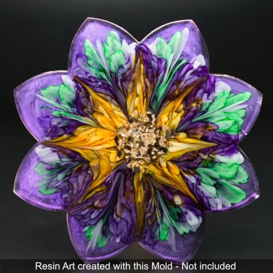 Handmade 8 Point Flower Silicone Coaster Mold {3}