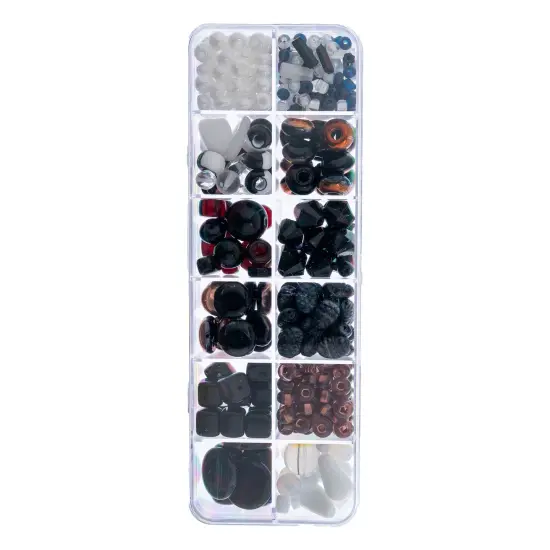 John Bead Mixed Czech Glass Beads Box, 200g Dark Starnight {2}