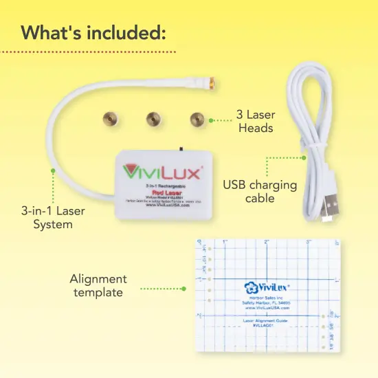 ViviLux 3-in-1 Rechargeable Red Laser System for Sewing & Quilting &ndash; Adjustable Line, Crosshair, and Dot Laser Heads, Improve Sewing Accuracy {3}