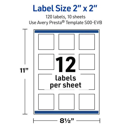 Avery Printable Square Labels with Sure Feed Technology, Pre-Printed Floral Design, Matte White, 2" x 2", Laser & Inkjet Compatible, 120 Total, Great for Branding, Marketing, and Events {5}