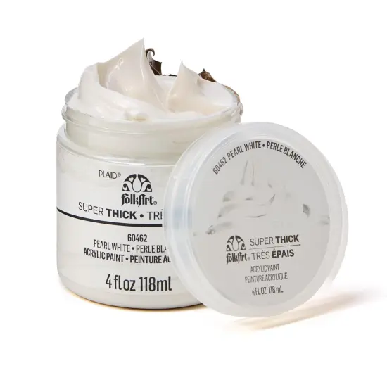 FolkArt Super Thick Acrylic Paint Pearl White 4 oz {3}
