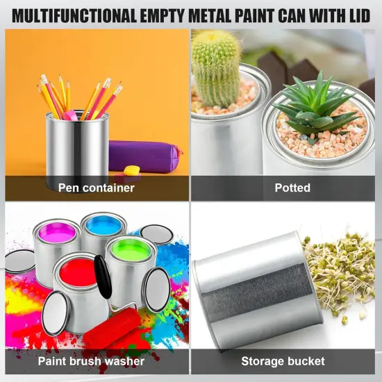 16 Pack Metal Paint Cans with Lids {4}
