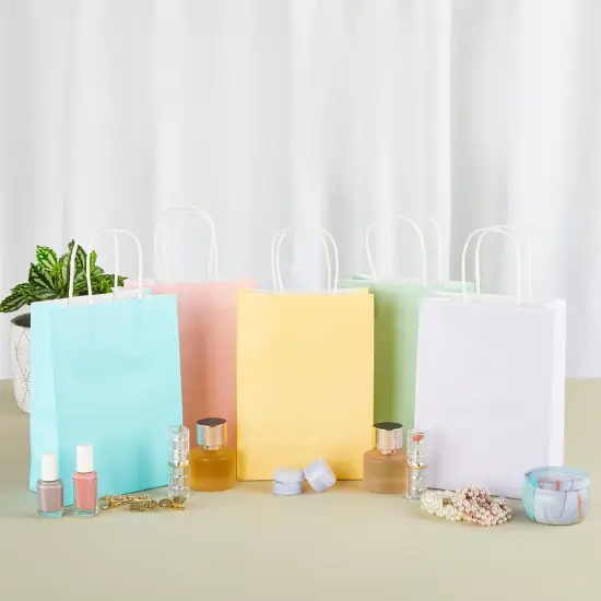 25 Pack Pastel Gift Bags with Handles, Paper Party Favor Bags, Colored Paper Bag for Baby Shower {3}