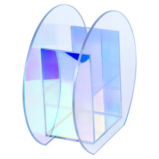 Lucite Iridescent Round Vase By Kinor Decor {1}