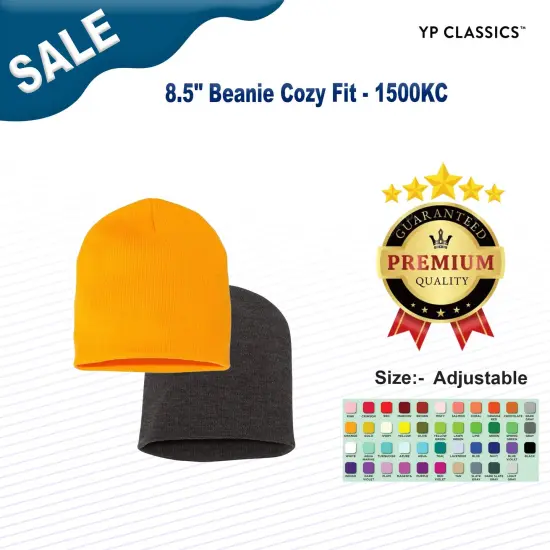 YP Classics&reg; 8.5" Beanie Cozy Fit Navy {3}