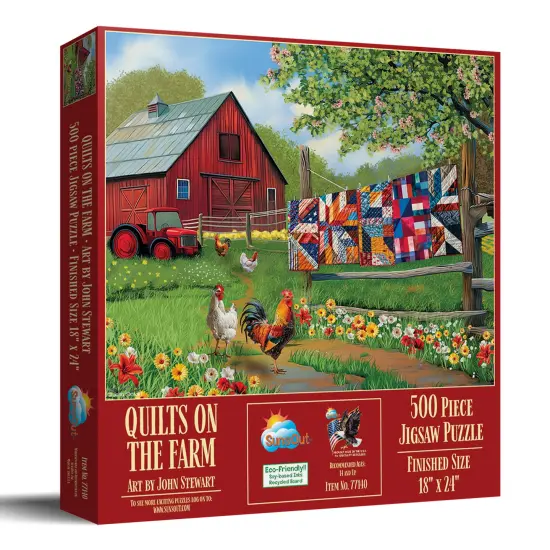 Sunsout Quilts on the Farm 500 pc Jigsaw Puzzle 77140 {2}