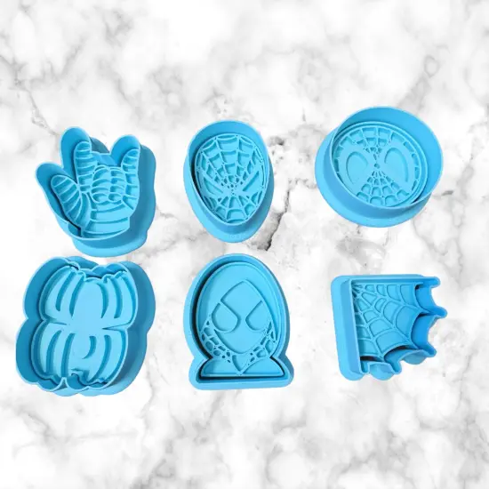 Spider boy & Friends Mini Cutters and Stamp 6 pc set {4}