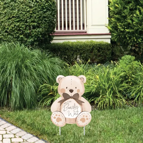 Big Dot of Happiness We Can Bearly Wait - Outdoor Lawn Sign - Teddy Bear Baby Shower Yard Sign - 1 Piece {1}