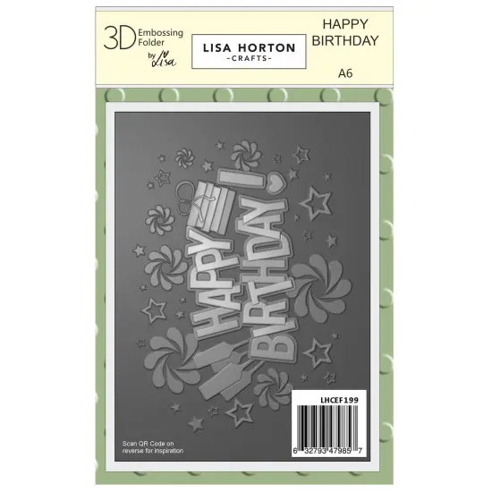 Lisa Horton Crafts A6 Embossing Folder-Happy Birthday {1}