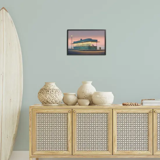 Stupell Industries Lone Beach Diner at Sunset Framed Giclee By Noah Bay {8}