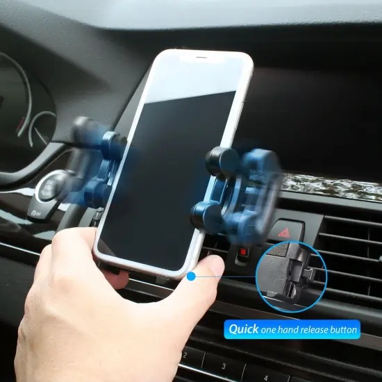 Air Vent Car Mount Cell Phone Holder by Insten (Width to 4.3") for Smartphone Cellphone GPS Universal for Samsung Galaxy S9 S9+ S8 Plus S7 S6 Sony Xperia XZ2 XZ Premium Huawei Ascend XT2 XT Sensa lte Black {5}