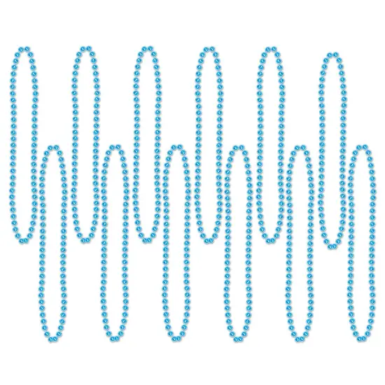 144 Pack Bulk Party Bead Necklaces - Small Round turquoise {1}