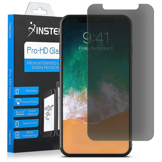 Insten Anti-Spy Tempered Glass Privacy Black Screen Guard Film Full Coverage Edge to Edge Curved 9H for iPhone 11 Pro XS X {1}