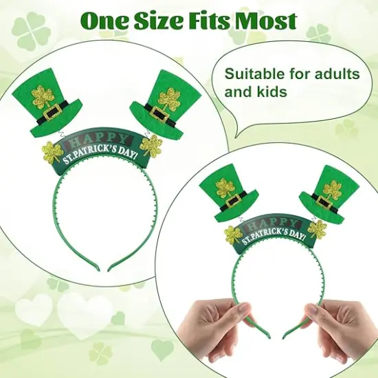 9PCS St Patricks Day Headband,St.Patrick'S Day Green Shamrock Clover Headband for Women Girls Hair Accessories Headwear {4}