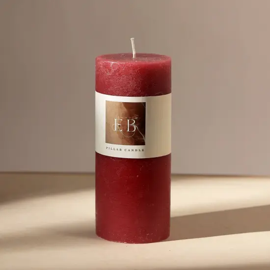 Rustic Unscented Wax Pillar Candle &ndash; Multiple Colors & Sizes {9}