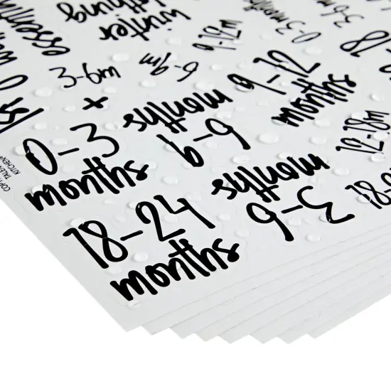 Talented Kitchen Baby & Nursery Labels &ndash; 232 Script Kids Bedroom Storage Labels for Dressers, Toys, Stuff, Closet, Changing Table Organization Black {6}