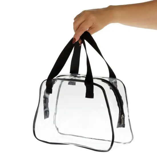 Clear Stadium Approved Tote Bag, 11x4x7-Inch Transparent Plastic Bag with Zippers, Handles for Concerts, Sporting Events, Music Festivals, Work, School, and Gym {5}