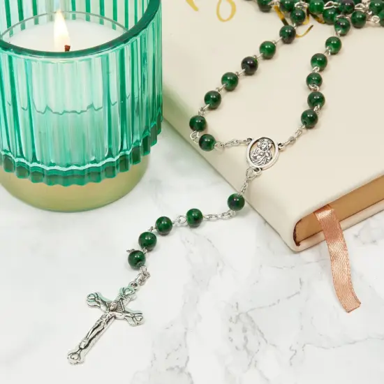 12 Pack Rosary Beads for Men and Women, Bulk Necklaces for Catholic Gifts (6 Colors) Multicolor {2}