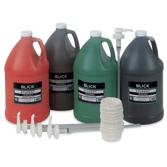 Blick Original Formula Student Tempera Paints - Pump Kit, Set of 4, Secondary Colors, Gallon {1}