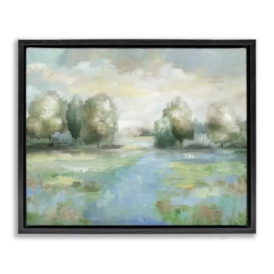 Stupell Industries Abstract Rural Meadow Stream Floating Frame By Nan {1}