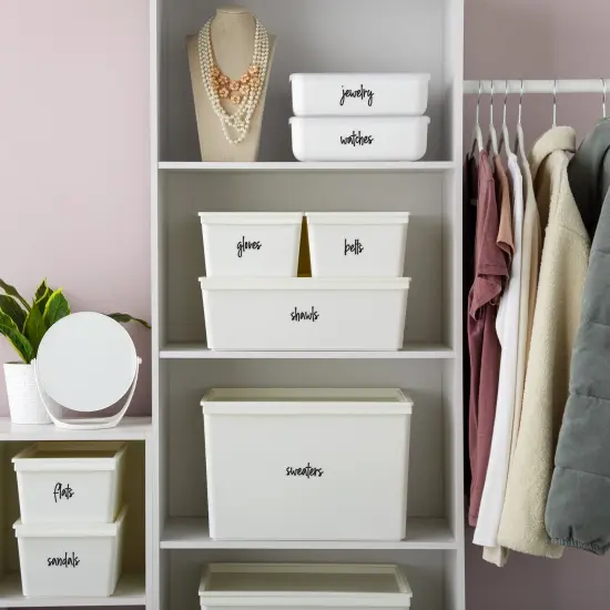Talented Kitchen 224 Closet Labels for Bins and Baskets, Preprinted Black Script Stickers for Organization and Storage (Water Resistant) {2}