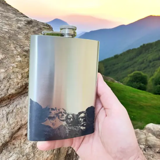 8oz Mt. Rushmore Stainless Steel Flask {3}