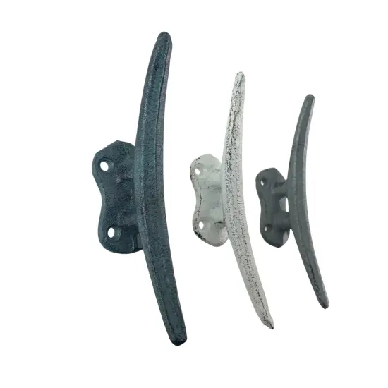 Boat Cleat Hooks in Blue, Gray, White &ndash; Nautical D&eacute;cor for Towel, Key, Coat {1}