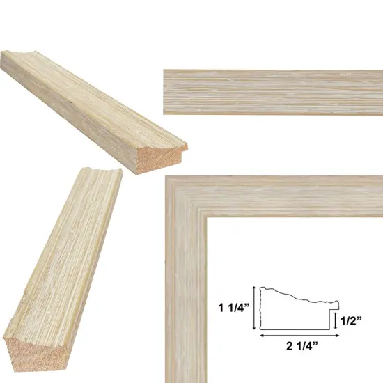 Wide Rustic Wood Grain White Wash Picture Frame 32x24 frame {3}