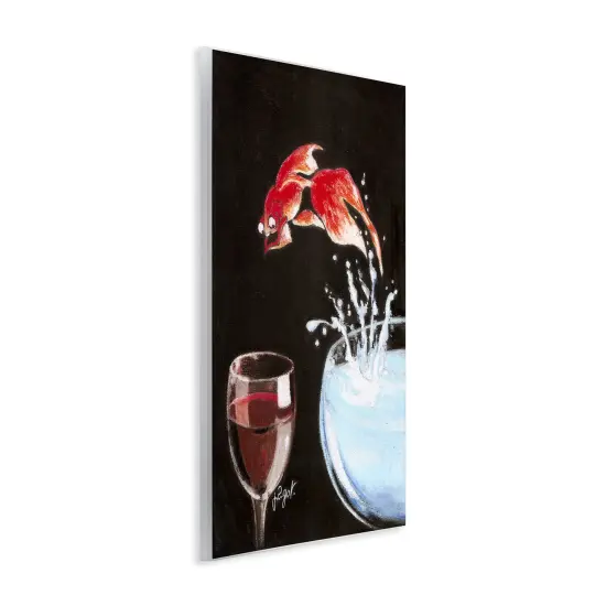 Stupell Industries Fish Diving Into Wine Glass Wall Plaque By Jean-Pierre Got {3}