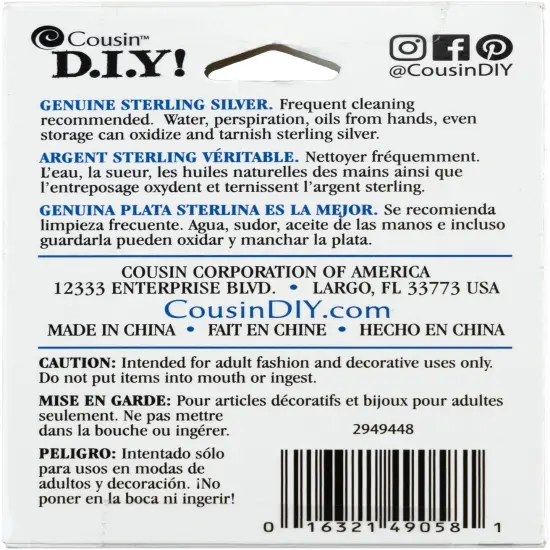 CousinDIY Sterling Elegance 925 Silver Beads & Findings-Open Jump Rings 6mm 16/Pkg {3}