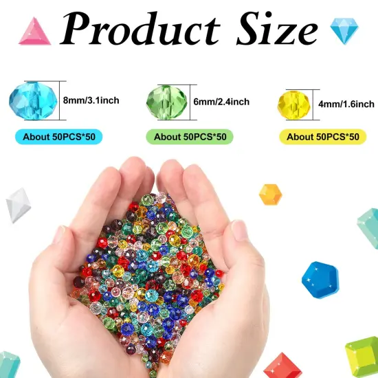 1000 Pieces Glass Beads , Crystal Glass Beads Faceted Rondelle Shape Crystal Beads Assorted Colorful Loose Beads for DIY Craft Bracelets, Necklace Jewelry Making, 4 mm 6 mm 8 mm (Fresh Color) {2}