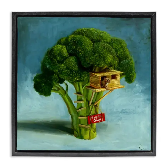Stupell Industries Vegan Only Broccoli Treehouse Floating Frame By Lucia Heffernan {1}