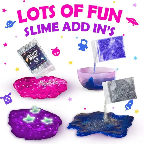 22-Piece Mini Galaxy Slime Kit with Glitter and Glow in The Dark Powder {4}
