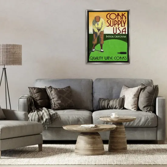 Stupell Industries Antique Cork Supply Poster Floating Frame By Jean-Pierre Got {2}