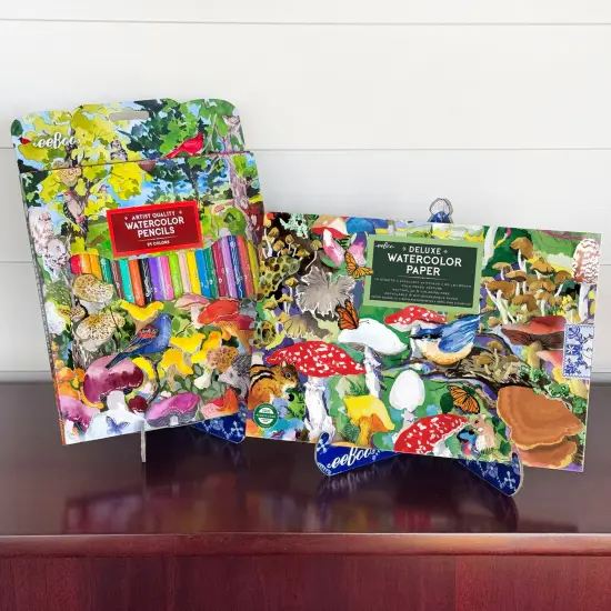 eeBoo Piece & Love: Mushroom Watercolor Pad - 16 Sheets, 180GSM/85 lB Paper, 9.5 x 6.5" Book, Adults Arts & Crafts Supplies, Neutral PH, Chlorine-Free {6}