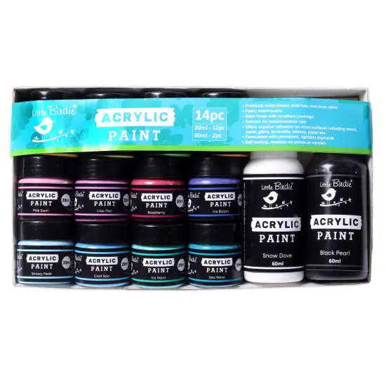 Little Birdie Multi-Surface Acrylic Paint-14 Pack {1}