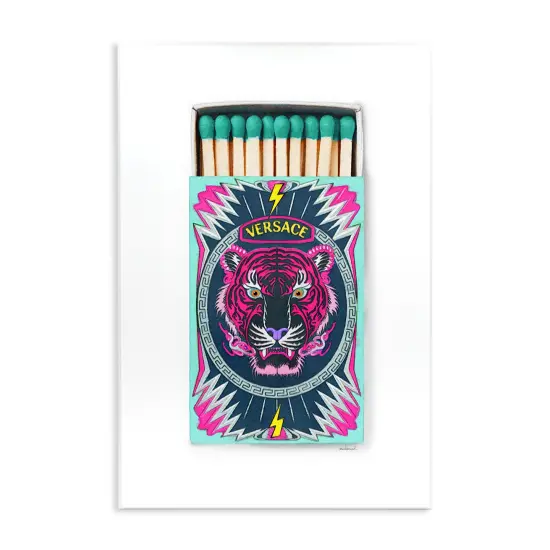 Stupell Industries Tiger Glam Brand Matches Wall Plaque By Amanda Greenwood {1}