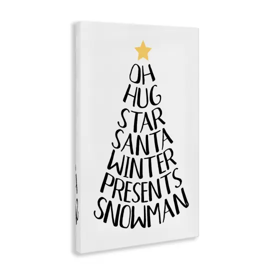 Stupell Industries Seasonal Christmas Words Tree Canvas By Martina Pavlova {3}