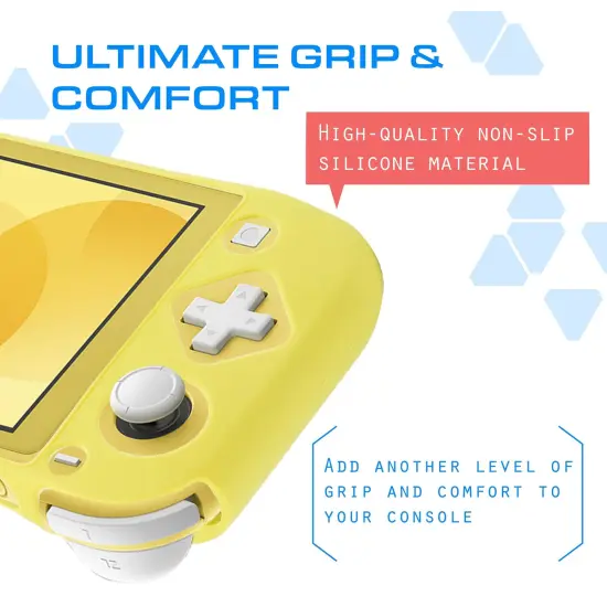 Protective Silicone Case for Switch Lite, Insten Soft Skin Rubber Gel Full Body Grip Cover [Shockproof Anti-Scratch Non-Slip] Compatible with Nintendo Switch Lite 2019 Console, Yellow {4}