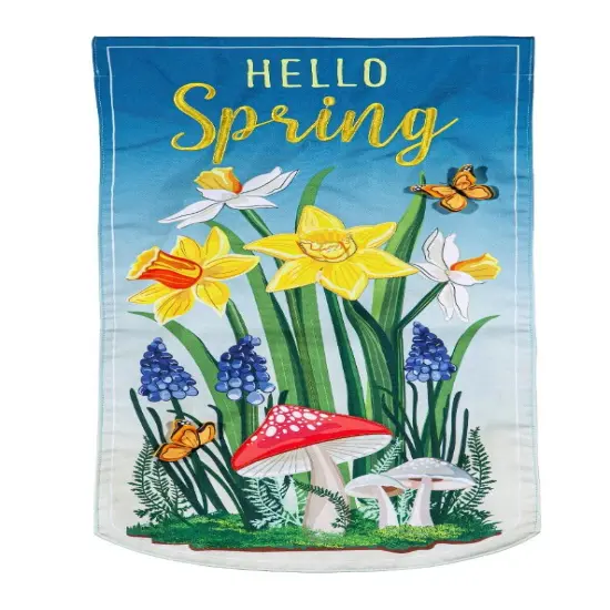 Spring Floral Haven Long Garden Flag 2 Sided {1}