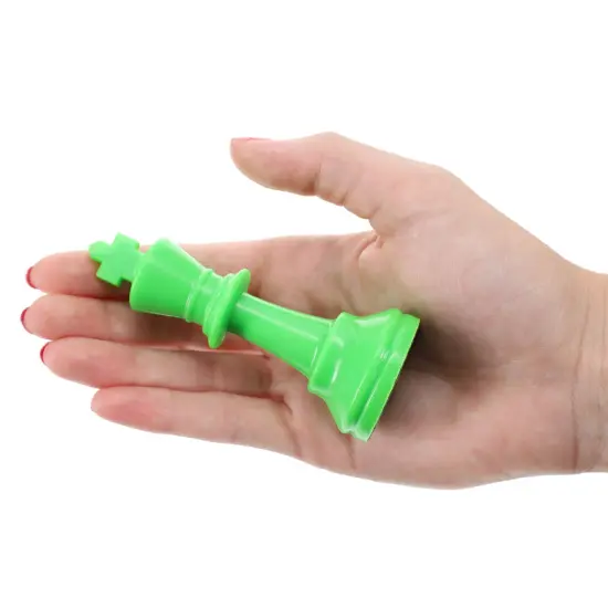 WE Games Color Bright Plastic Staunton Tournament Chess Pieces with 3.75 in. King - Half Chess Set of Chess Pieces Only, Neon Green {3}