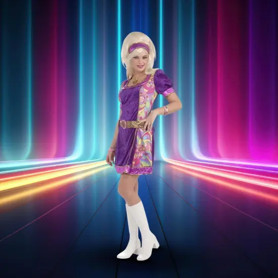 Funky Time 60's Dress w/ Headband Costume Adult {4}