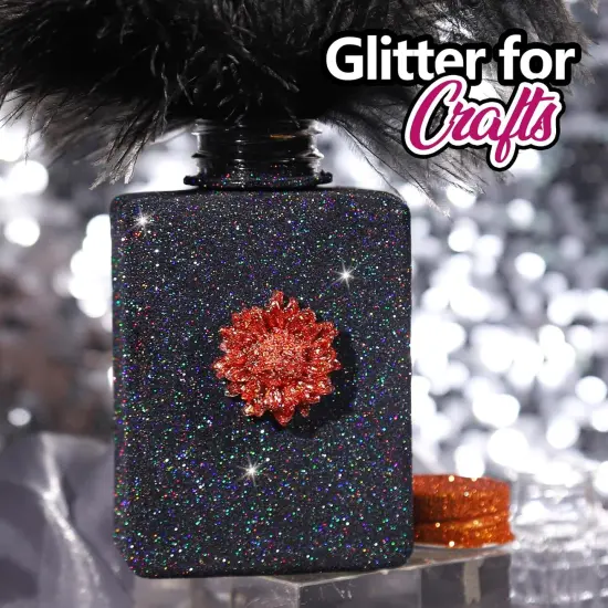 00g / 3.5 oz Black Glitter, Holographic Fine Glitter {3}