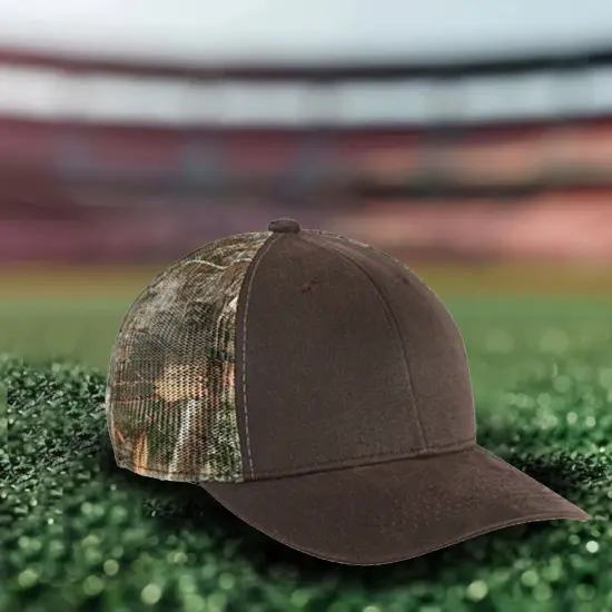 Port Authority Pigment Print Camouflage Mesh Back Cap Structured Mid Profile Cotton Polyester Blend Realtree Edge {7}